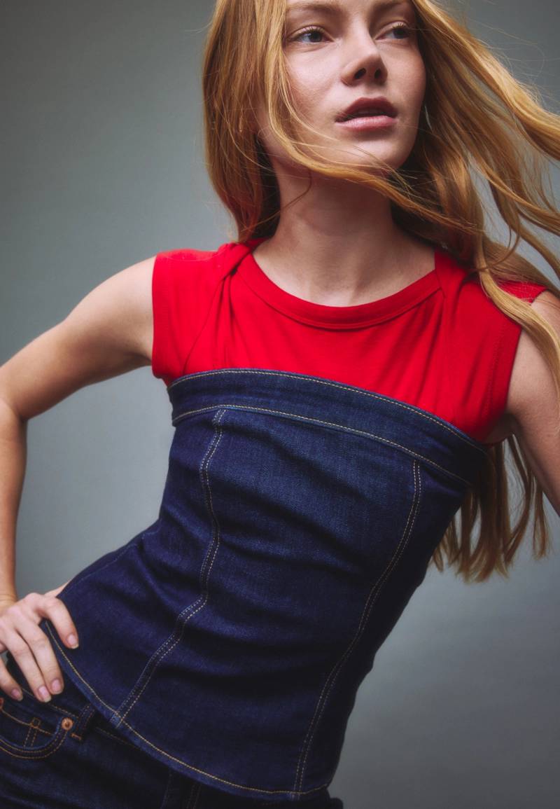 Джинсовый топ бандо