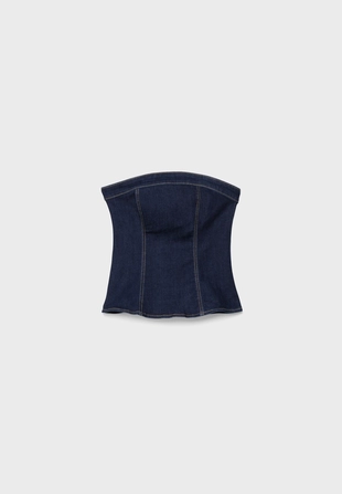OVERDYED BLUE DENIM|2228/498 - Stradivarius Джинсовый топ бандо
