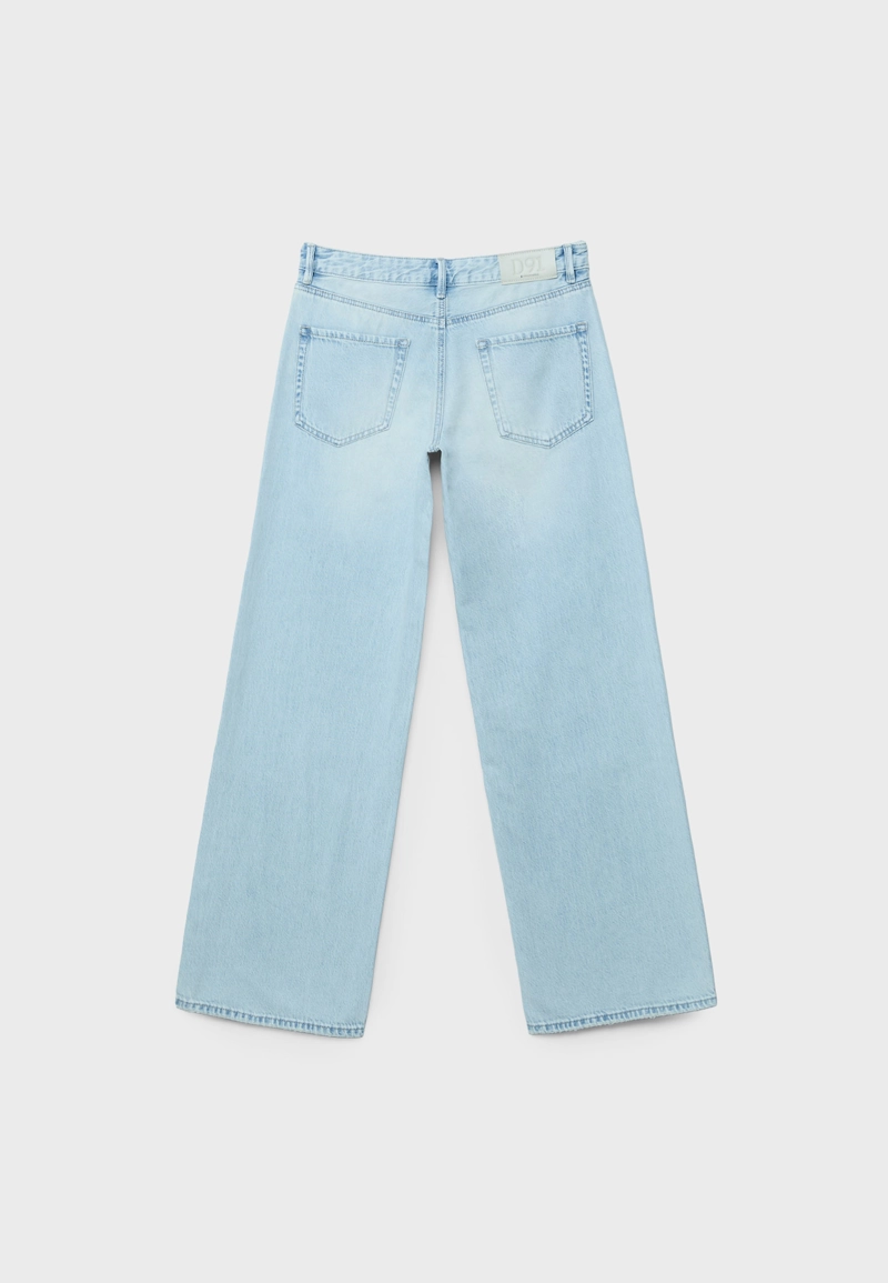 Джинсы D91 с низкой посадкой и широкими штанинами