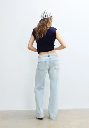 Джинсы D91 с низкой посадкой и широкими штанинами- Заказать в России