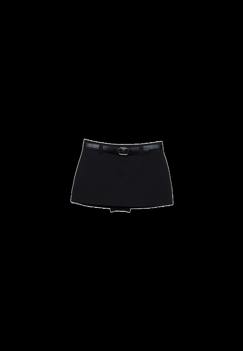 Мини-юбка-шорты с поясом