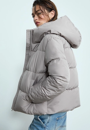 Базовая стеганая куртка с капюшоном- Заказать в России