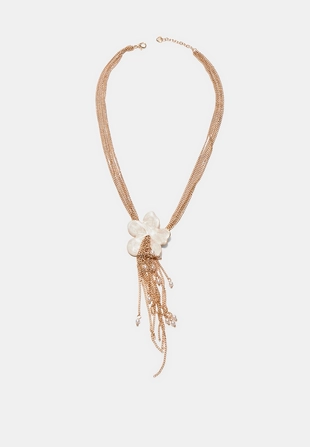 Колье-лариат с эмалированным цветком- Заказать в России