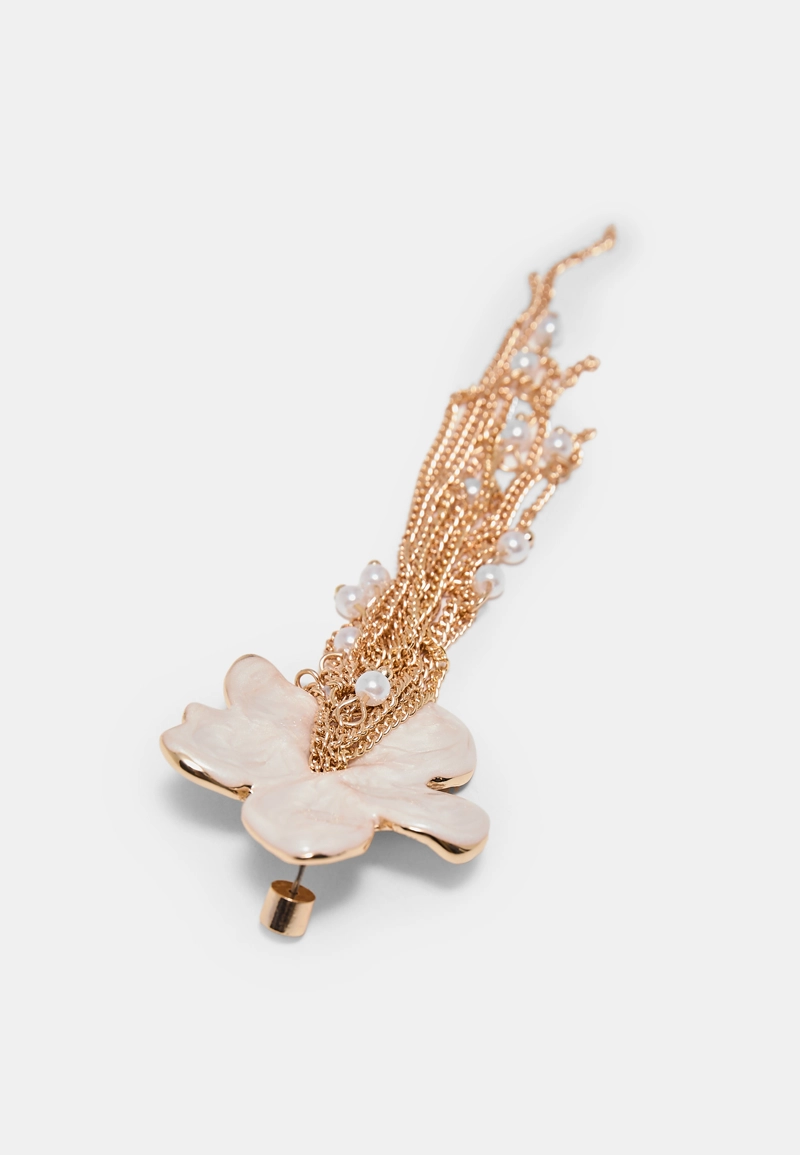 Серьги-цепочки с эмалированными цветами