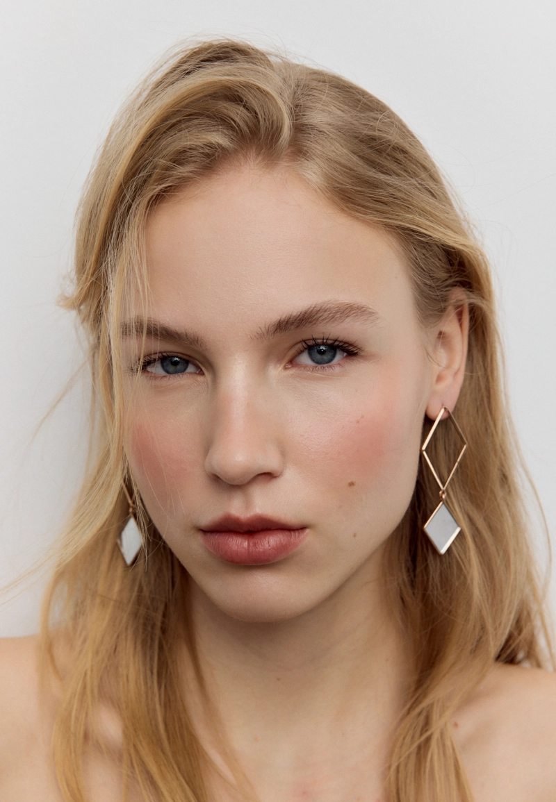 Серьги-ромбы с зеркальным эффектом