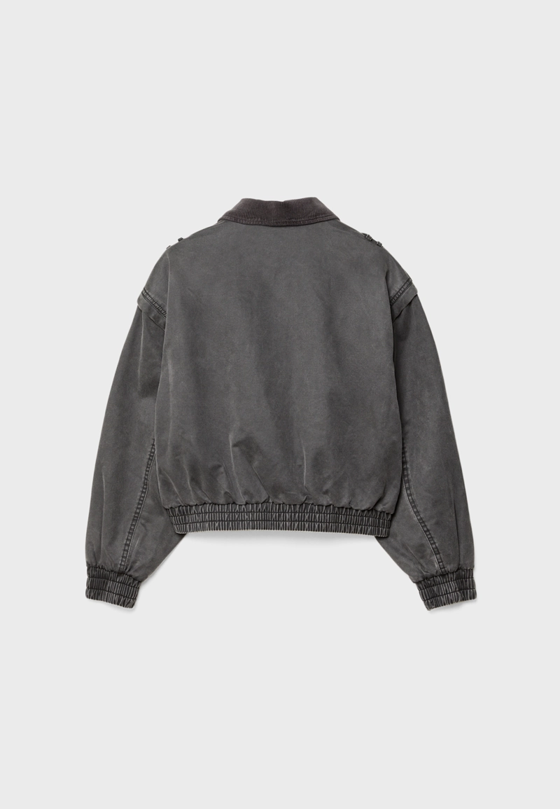 Укороченная куртка с эффектом потертости