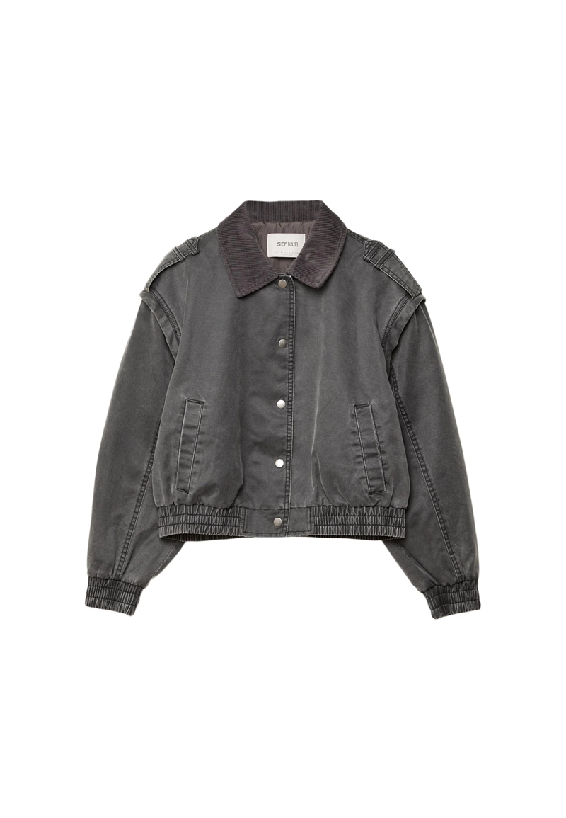 Укороченная куртка с эффектом потертости