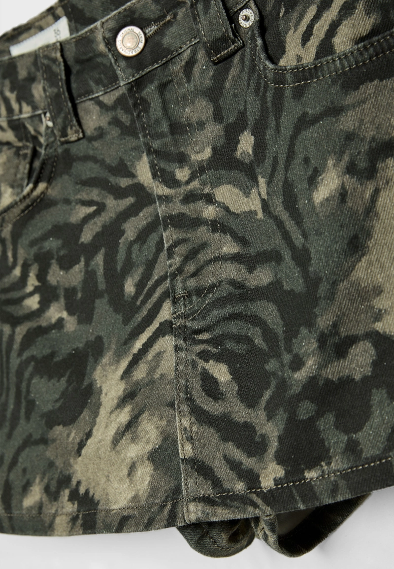 D62 Юбка-брюки с принтом