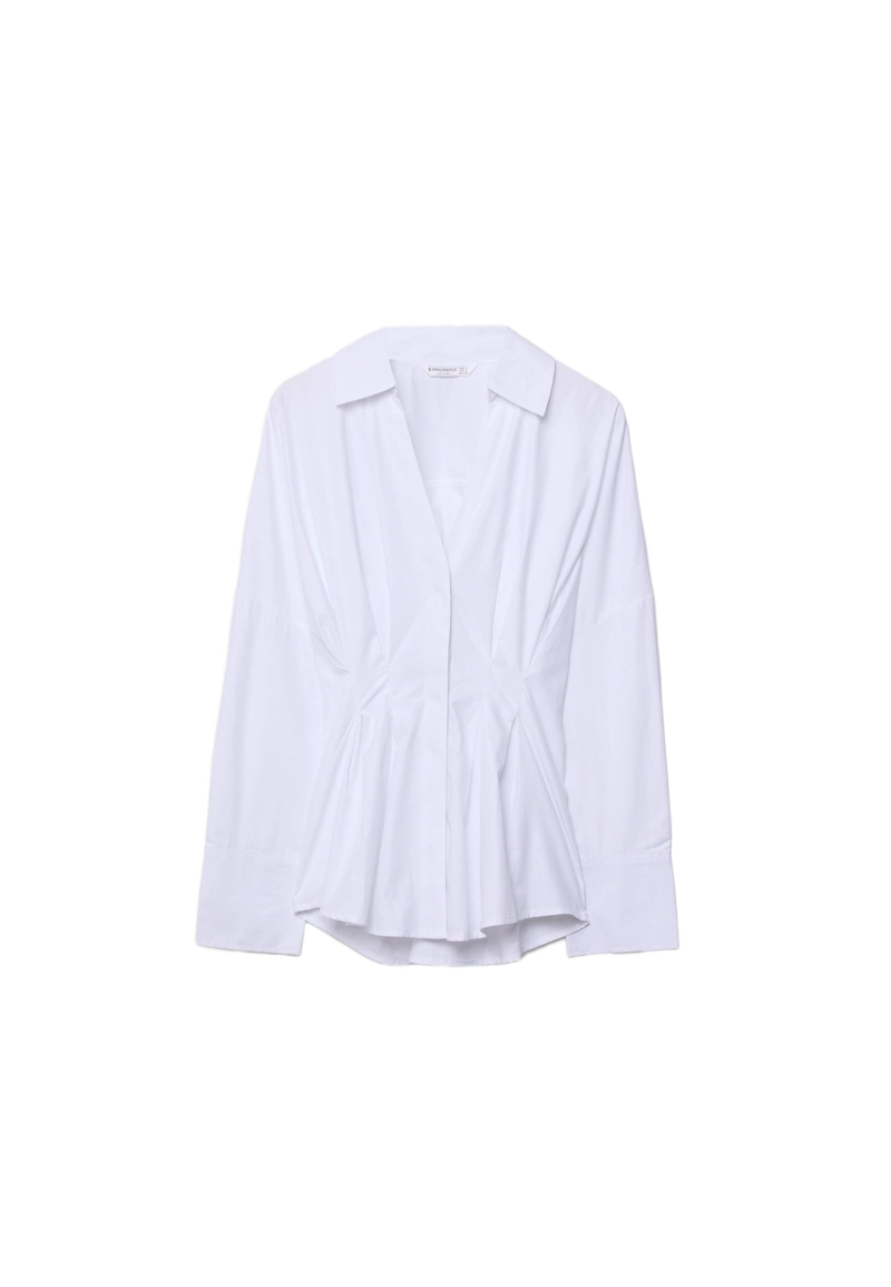 Рубашка из поплина со складками