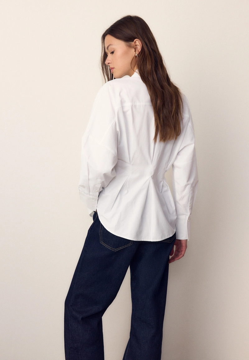 Рубашка из поплина со складками