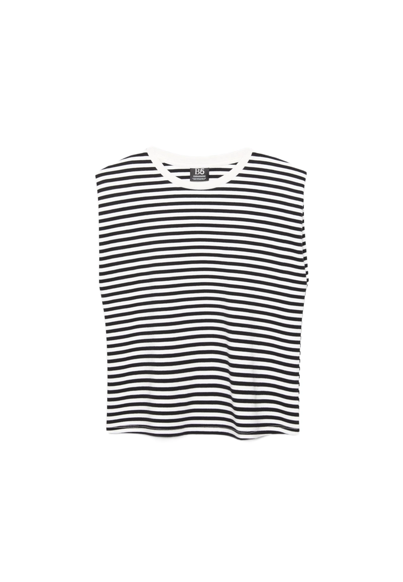 Базовая футболка в полоску с подплечниками