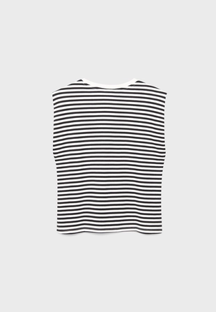 Базовая футболка в полоску с подплечниками- Заказать в России