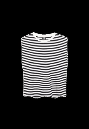 Базовая футболка в полоску с подплечниками- Заказать в России