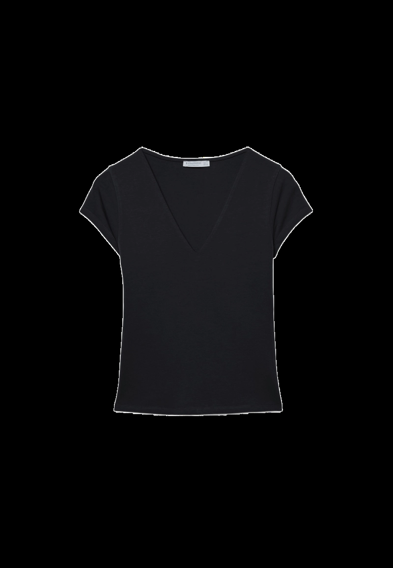Футболка с короткими рукавами и V-образным вырезом