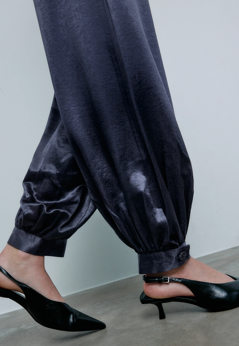 Атласные брюки-баллоны