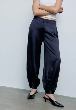 Атласные брюки-баллоны- Заказать в России