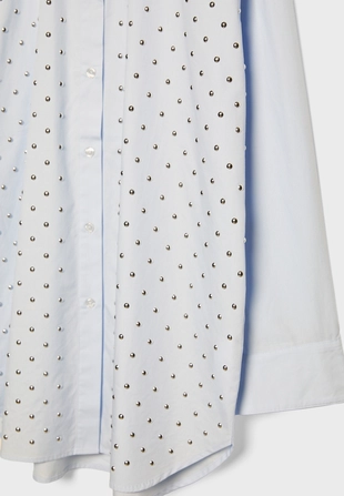 Рубашка оверсайз с заклепками- Заказать в России