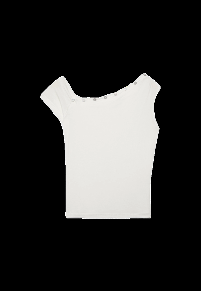 Асимметричная футболка на пуговицах