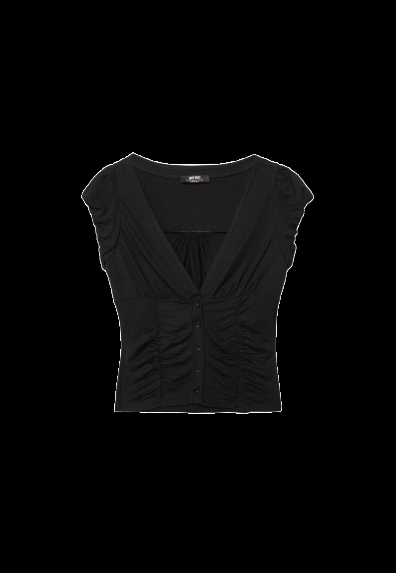 Рубашка с короткими рукавами и сборками