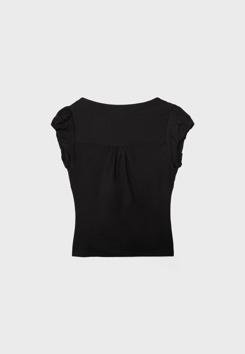 Рубашка с короткими рукавами и сборками