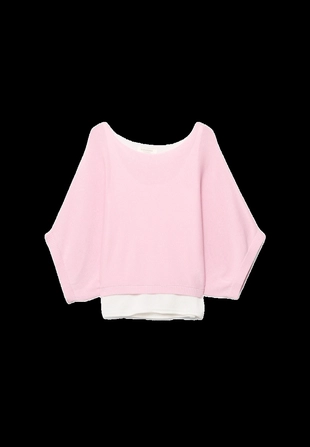 Свитер с вырезом-лодочкой и наложением- Заказать в России