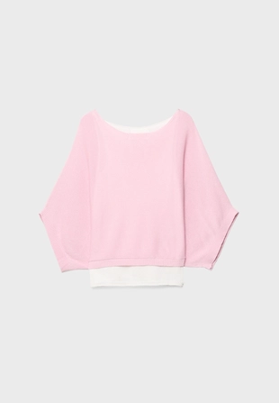 Свитер с вырезом-лодочкой и наложением- Заказать в России