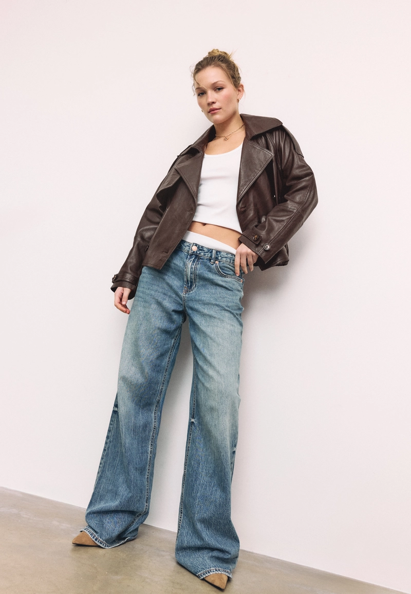 Кожаный тренч оверсайз