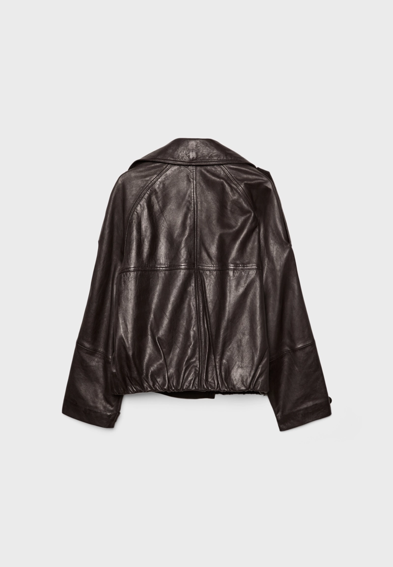 Кожаный тренч оверсайз