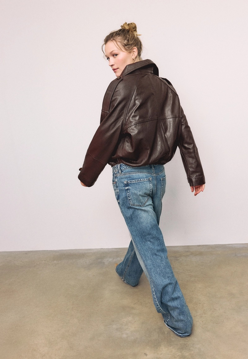 Кожаный тренч оверсайз