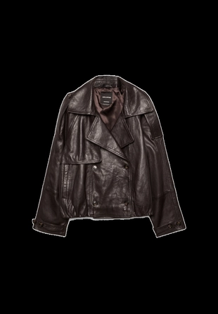 Кожаный тренч оверсайз- Заказать в России