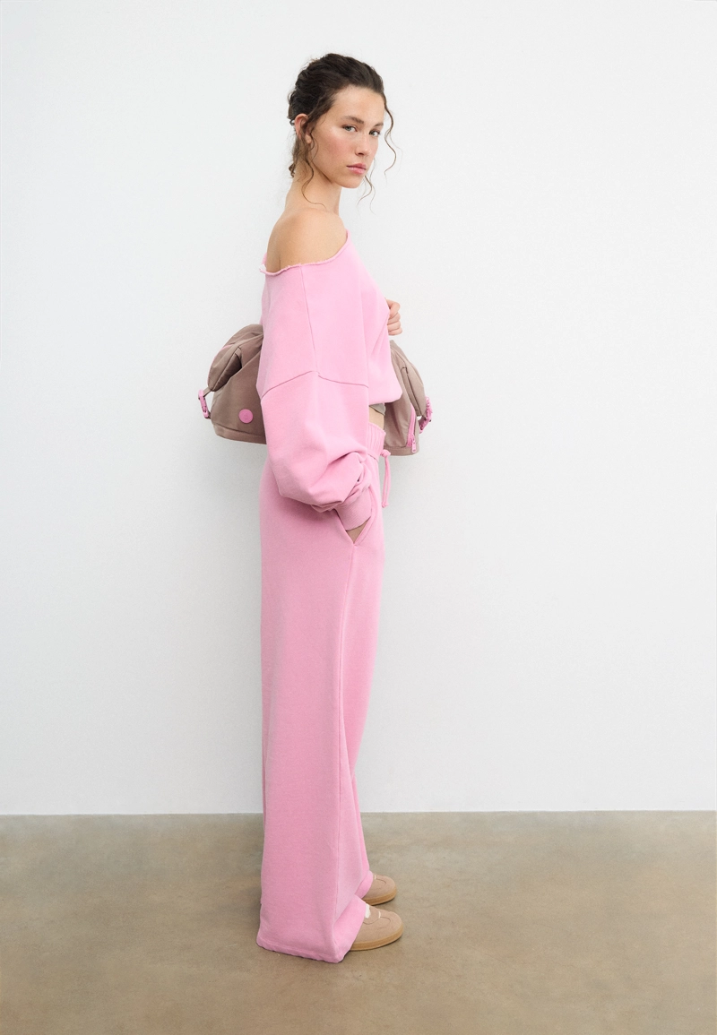 Брюки-джоггеры прямого кроя с эффектом потертости