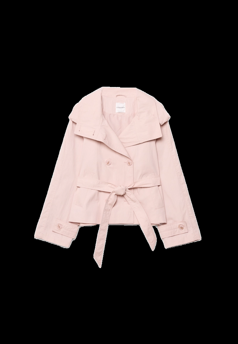 Тренч с высоким воротом и поясом