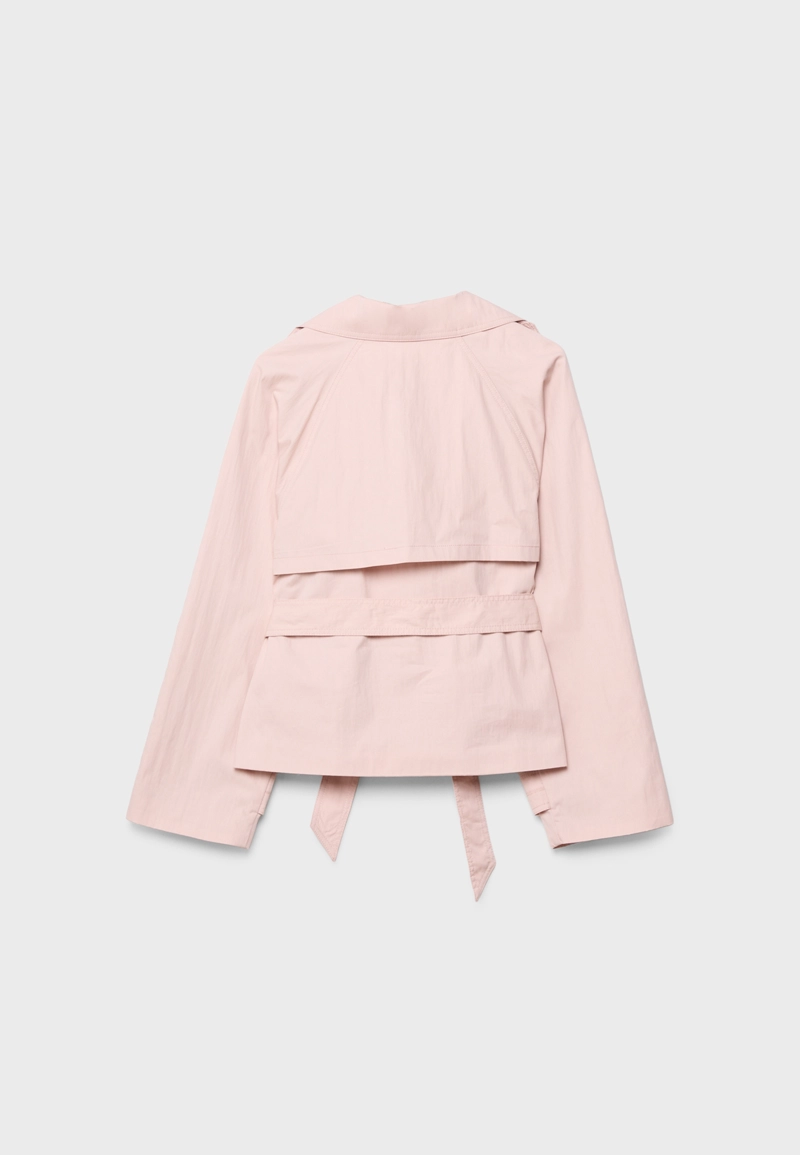 Тренч с высоким воротом и поясом