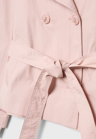 Тренч с высоким воротом и поясом- Заказать в России