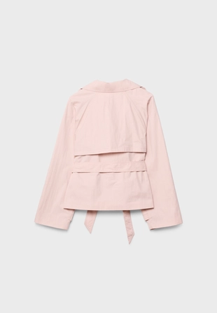 Тренч с высоким воротом и поясом- Заказать в России