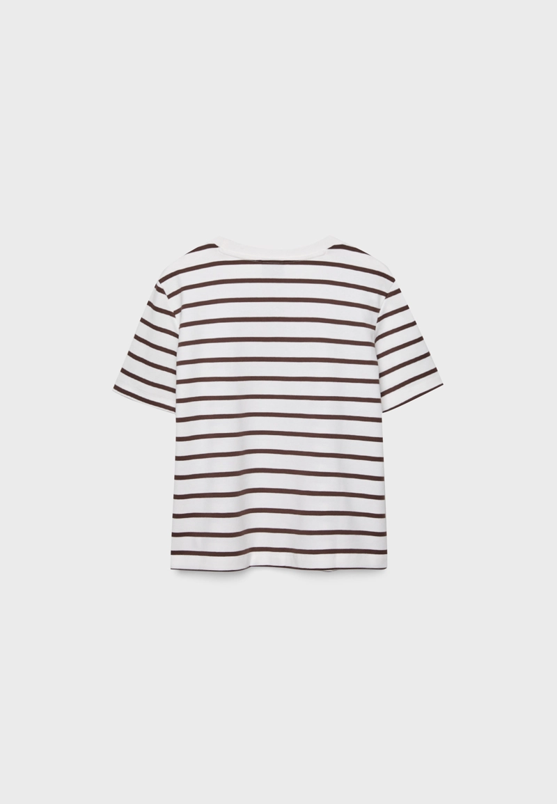 Базовая футболка классического кроя из плотной ткани в полоску