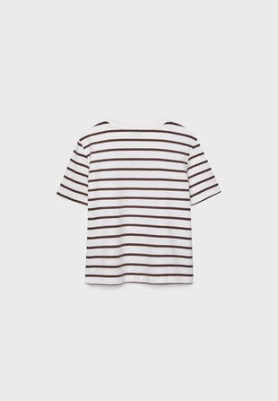 Базовая футболка классического кроя из плотной ткани в полоску- Заказать в России