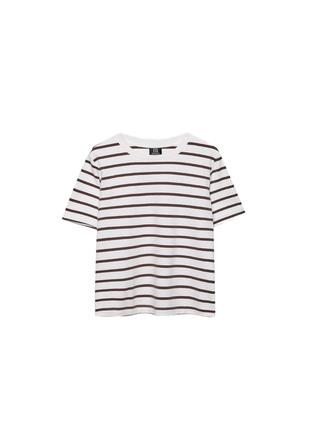 Базовая футболка классического кроя из плотной ткани в полоску- Заказать в России