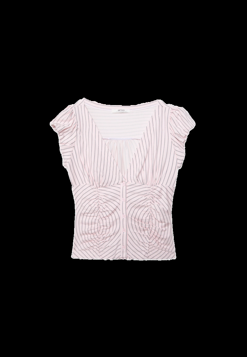 Рубашка с короткими рукавами и сборками