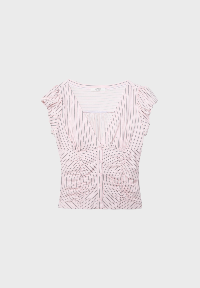 Рубашка с короткими рукавами и сборками