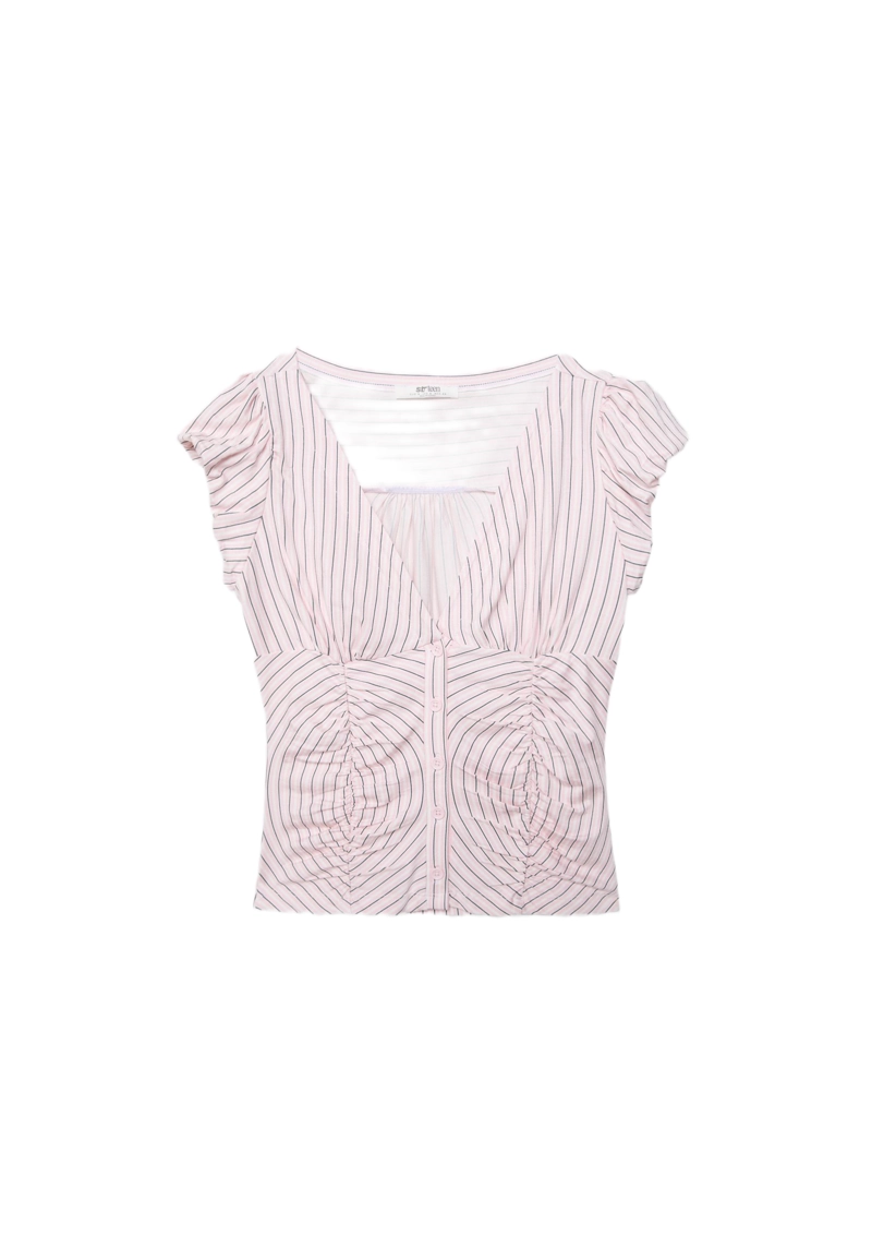 Рубашка с короткими рукавами и сборками