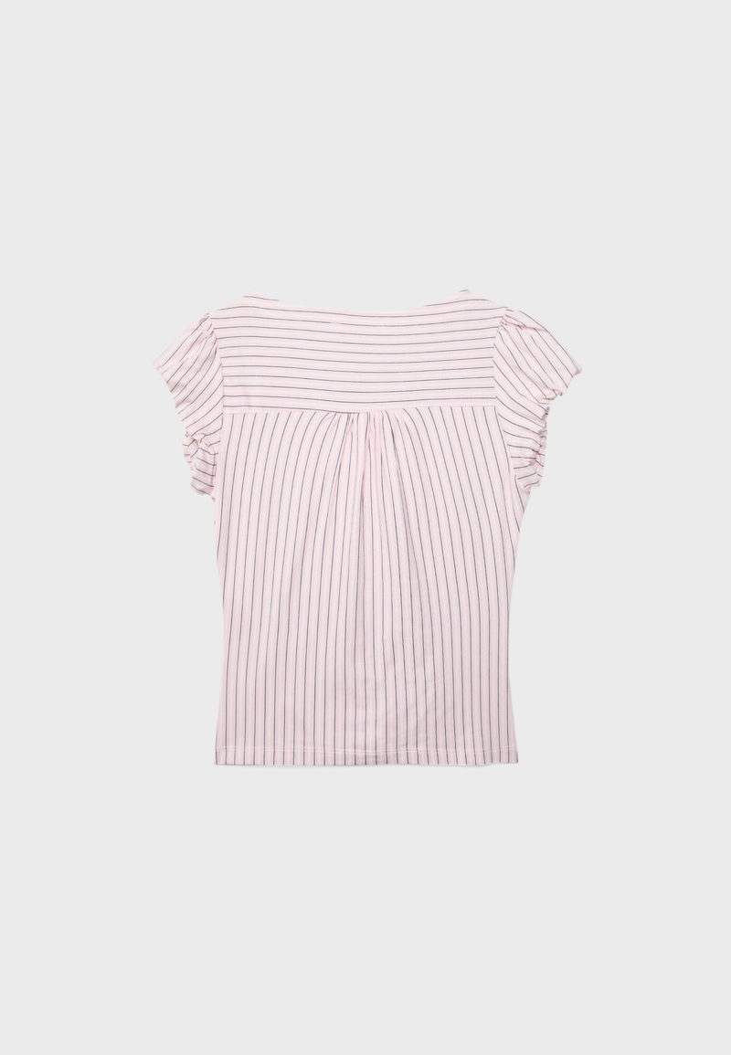 Рубашка с короткими рукавами и сборками