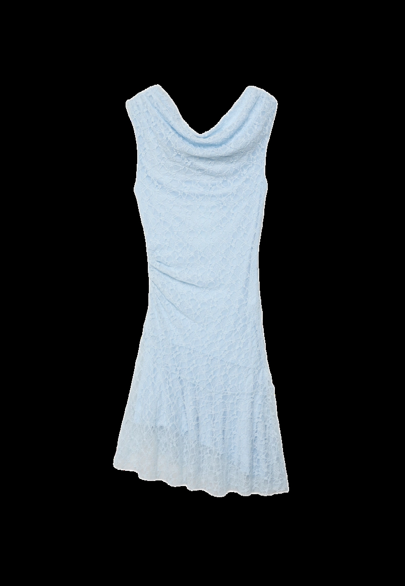 Асимметричное кружевное платье