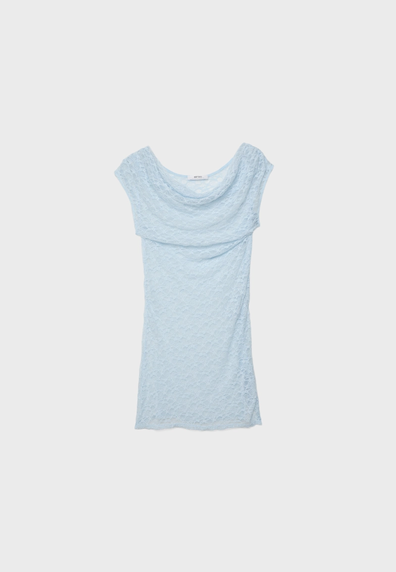 Кружевной топ с боковой сборкой