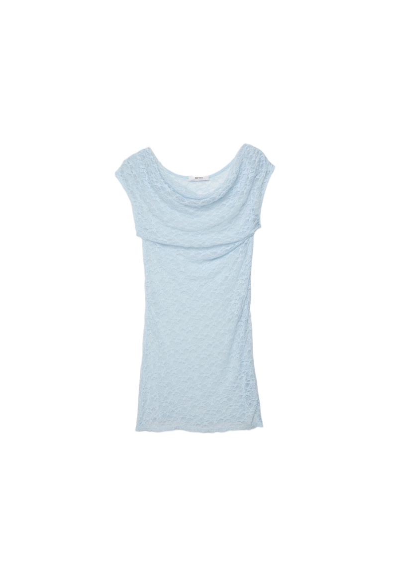 Кружевной топ с боковой сборкой