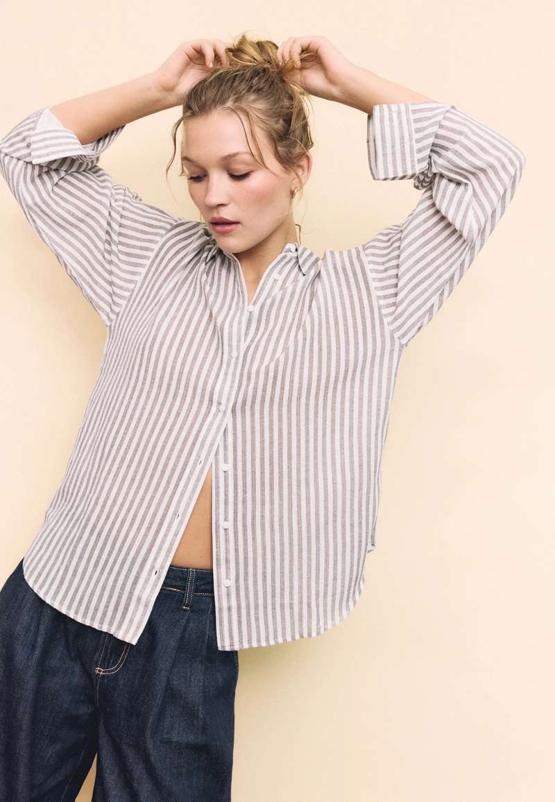 Рубашка под льняной эффект