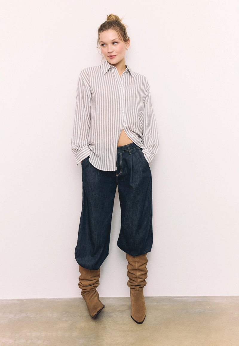 Рубашка под льняной эффект