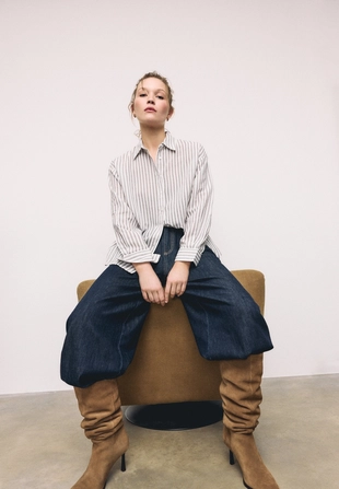 Рубашка под льняной эффект- Заказать в России