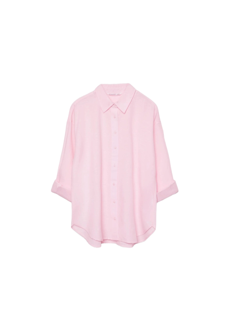 Рубашка свободного кроя с эффектом льна