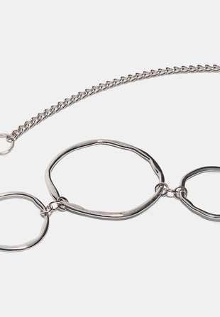 Металлический ремень с крупными овалами- Заказать в России